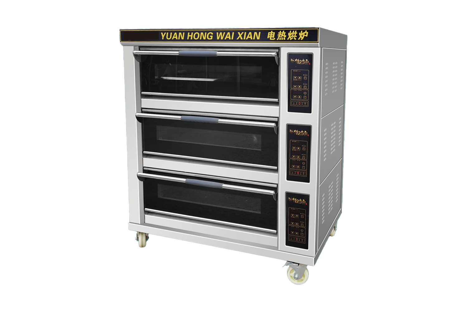 Economy electric oven with three tiers and nine