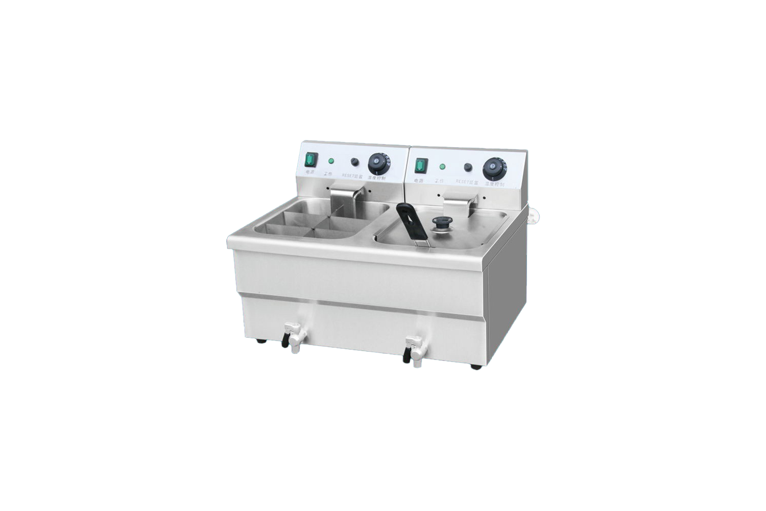 Deluxe tabletop double-cylinder electric fryer