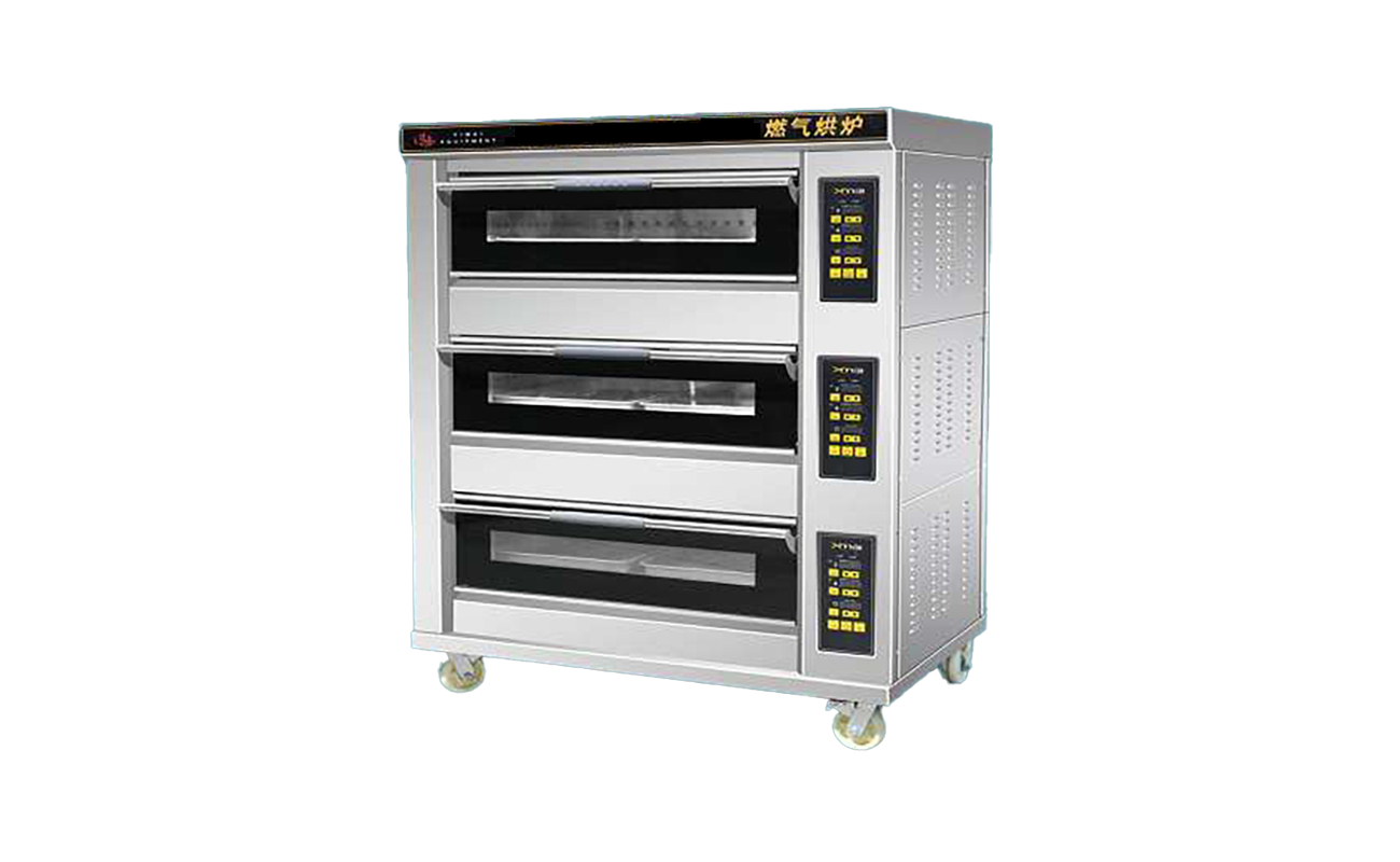 Three deck, nine-tray economy gas oven