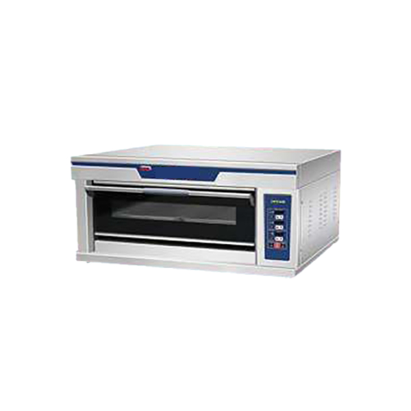 Economy electric oven with two trays on one shel