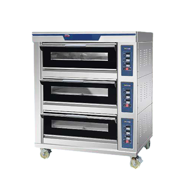 Economy electric oven with three tiers and six t